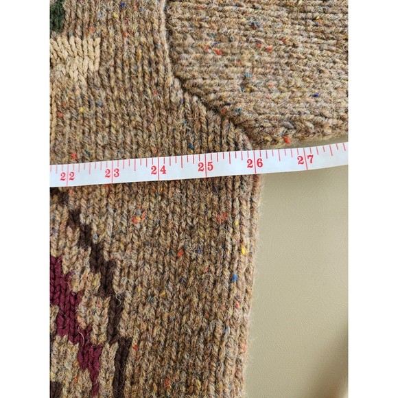 Tommy Hlfiger Chunky Wool Brown‎ Sweater Size XL Abstract Pattern - Picture 5 of 7